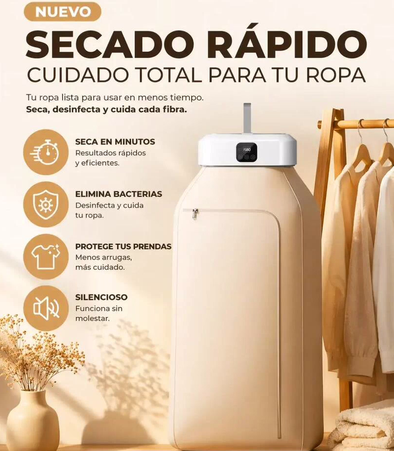 Secador de Ropa Portátil 10kg Multi Uso